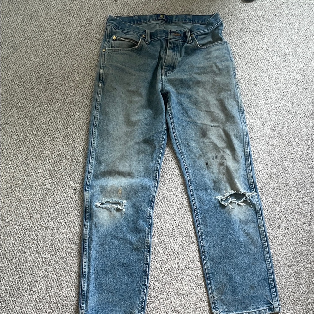 Wrangler distressed Men's Light Blue Straight Jeans